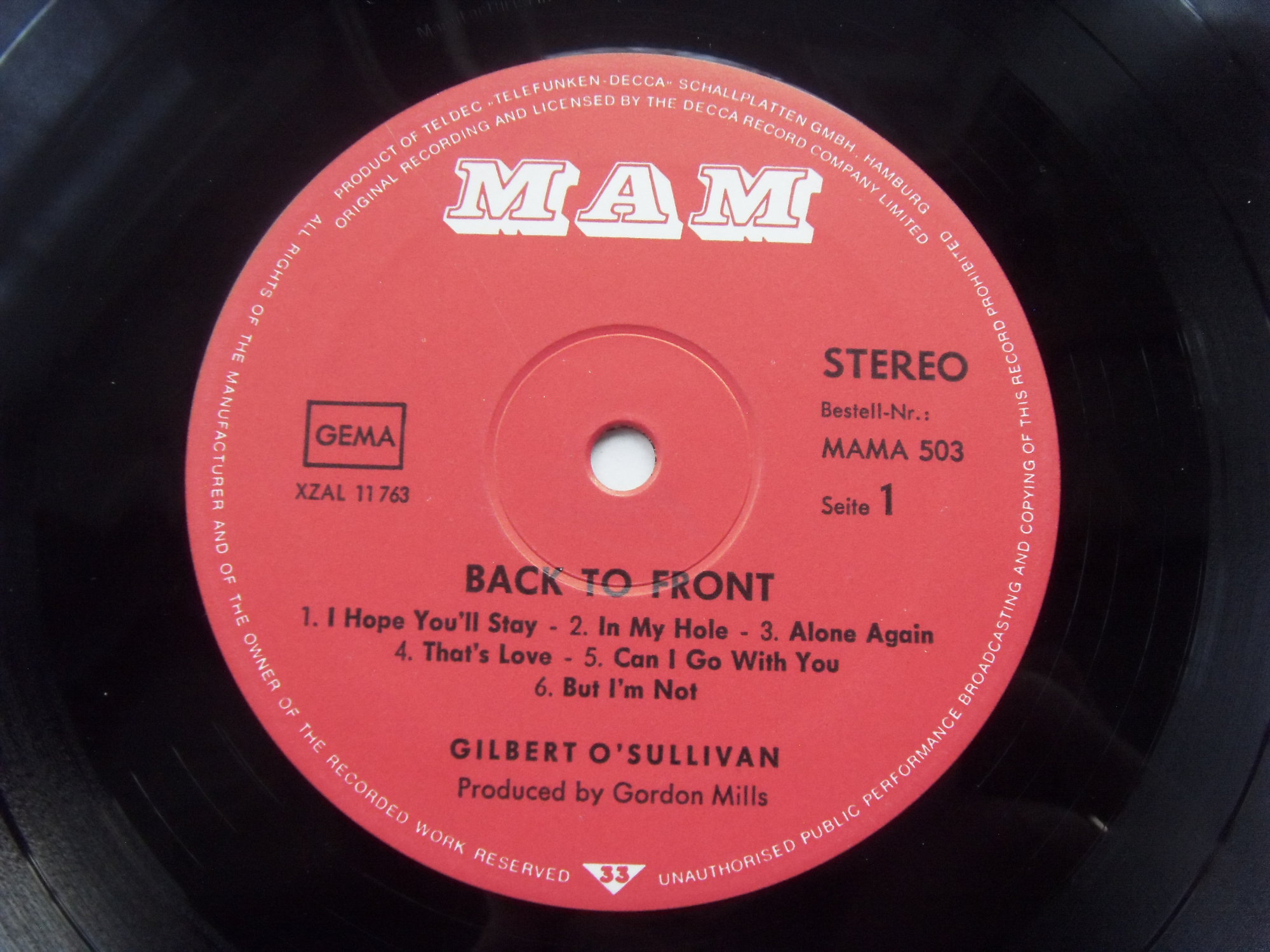 Gilbert O'SULLIVAN Back to Front 2 Gilbert O'SULLIVAN Back to Front 2