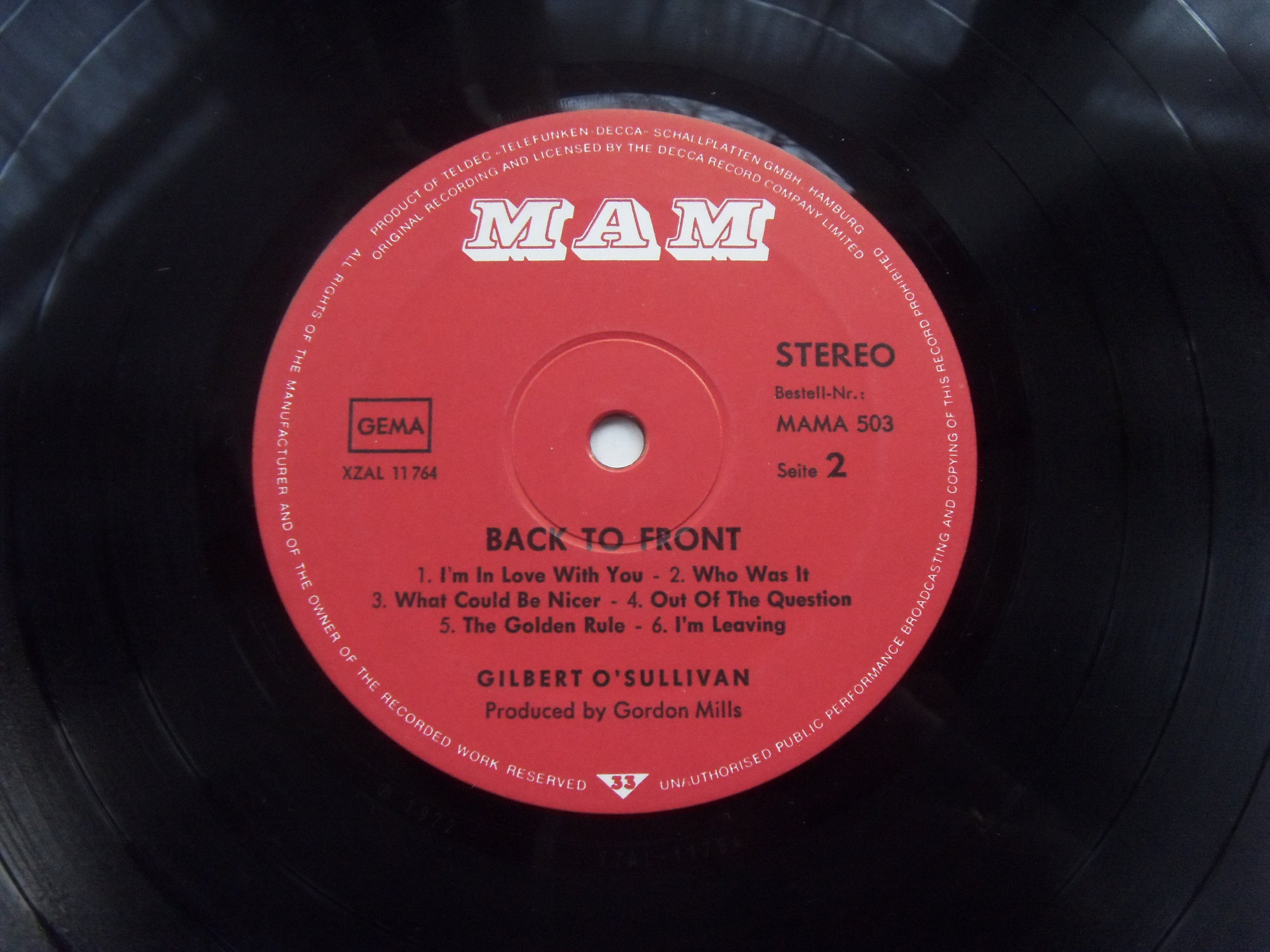 Gilbert O'SULLIVAN Back to Front 2 Gilbert O'SULLIVAN Back to Front 2
