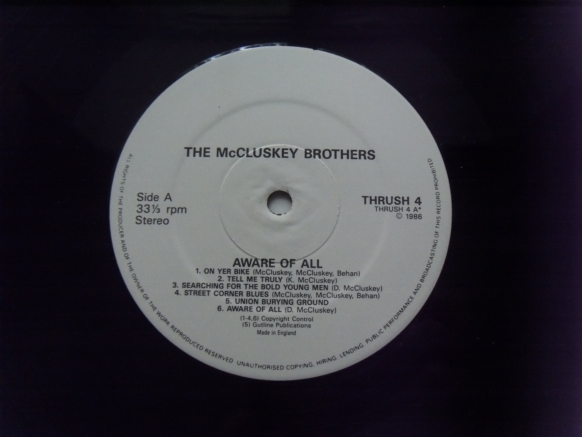 THE MCCLUSKEY BROTHERS Aware of All 2 THE MCCLUSKEY BROTHERS Aware of All 2