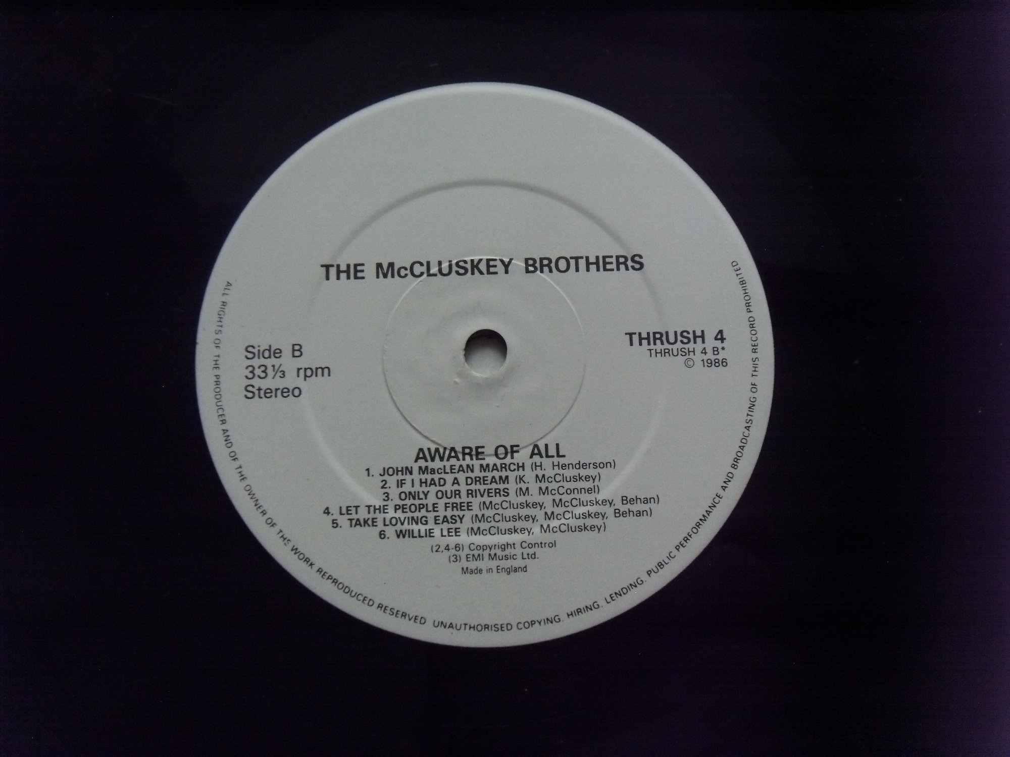 THE MCCLUSKEY BROTHERS Aware of All 2 THE MCCLUSKEY BROTHERS Aware of All 2