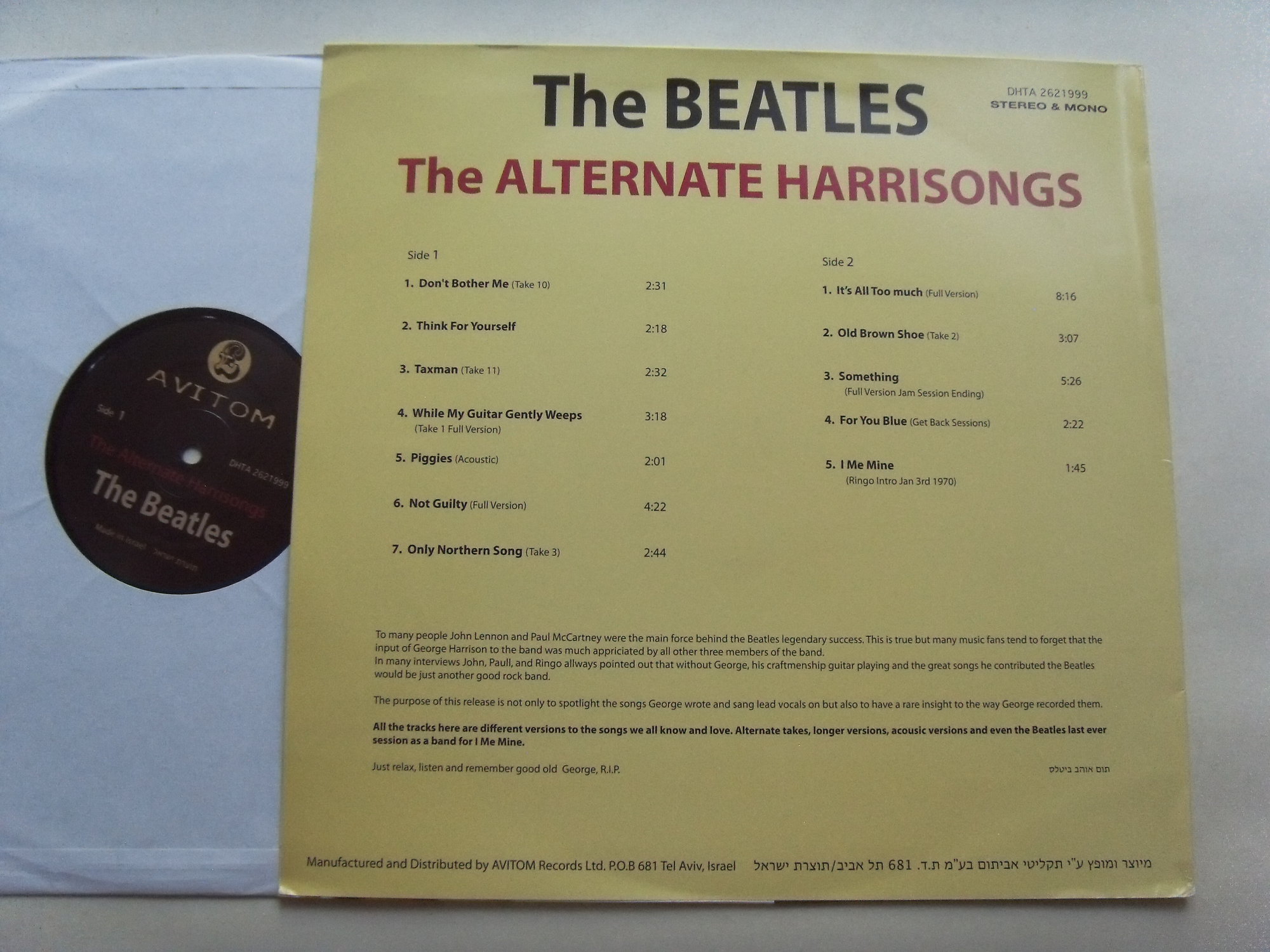 BEATLES The Alternate Harrisongs 2 BEATLES The Alternate Harrisongs 2