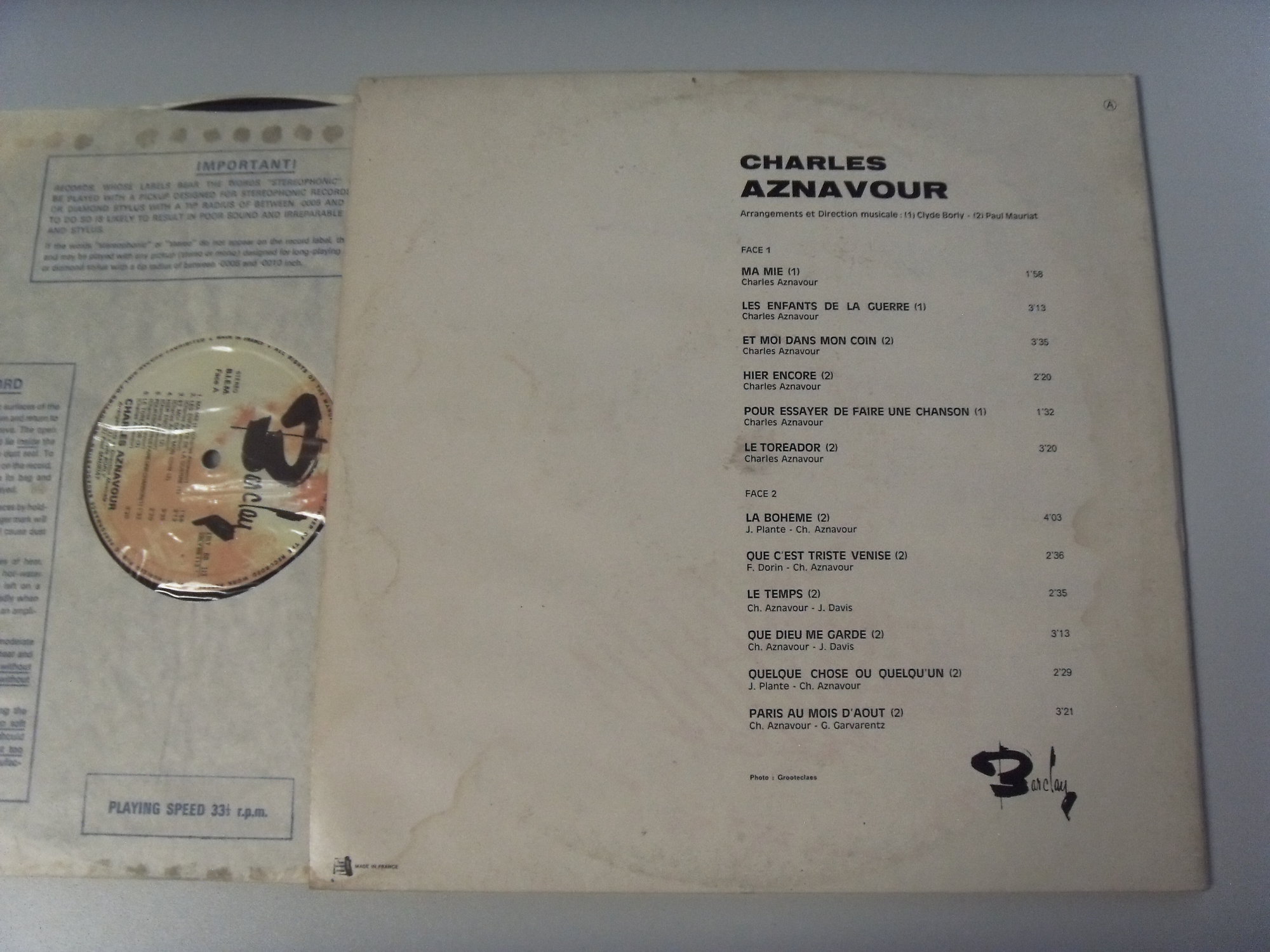Charles AZNAVOUR Album No 3 2 Charles AZNAVOUR Album No 3 2