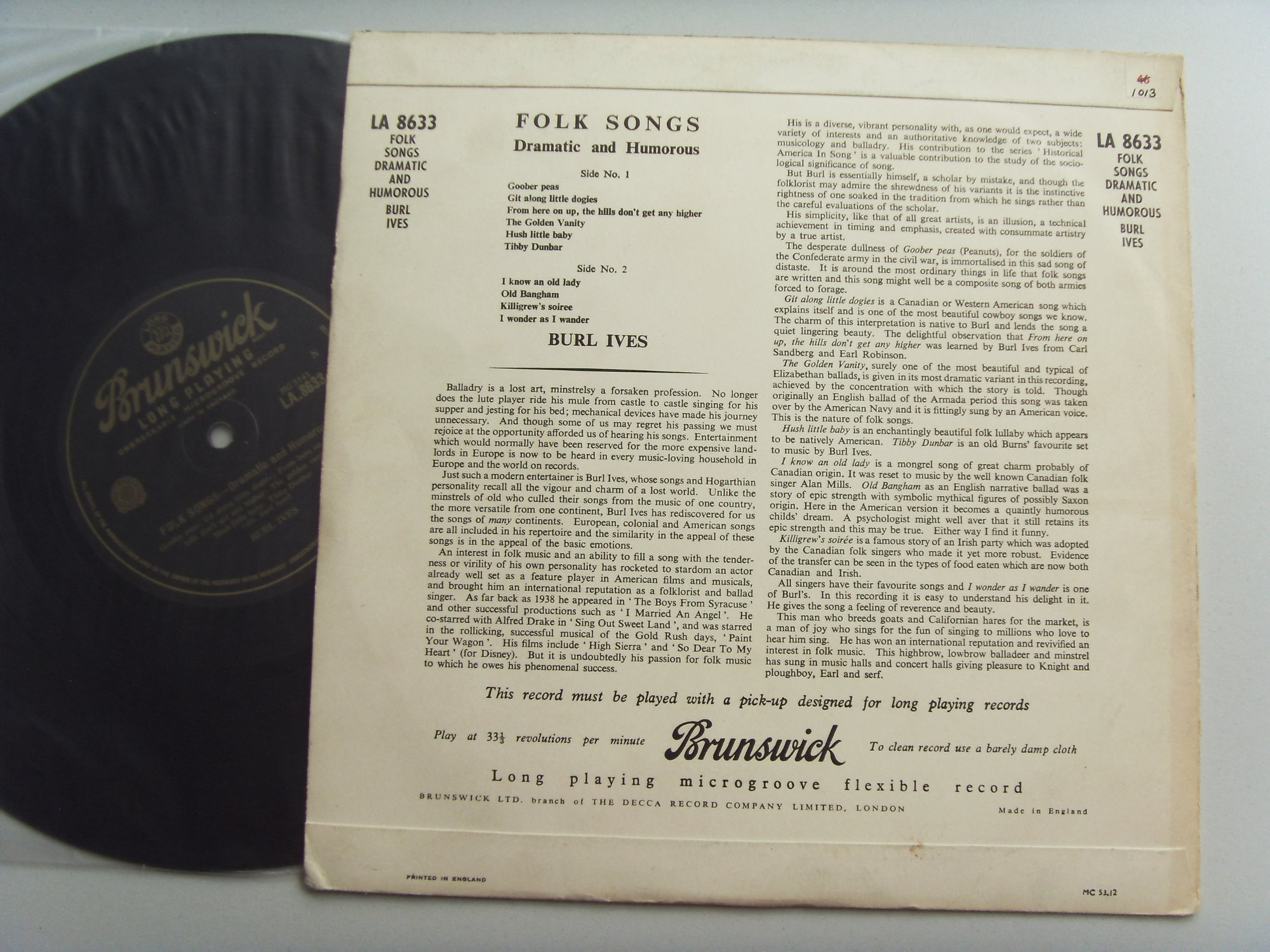 Burl YVES Folk songs dramatic and humorous 2 Burl YVES Folk songs dramatic and humorous 2