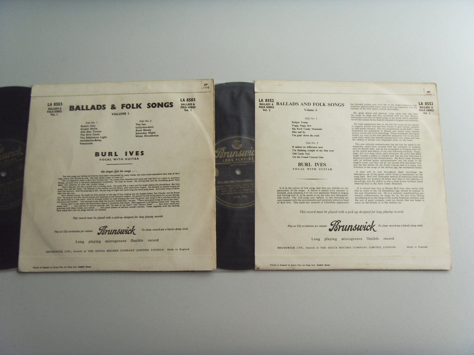 Burl YVES Ballads and folk songs vol. 1 and vol. 2 2 Burl YVES Ballads and folk songs vol. 1 and vol. 2 2