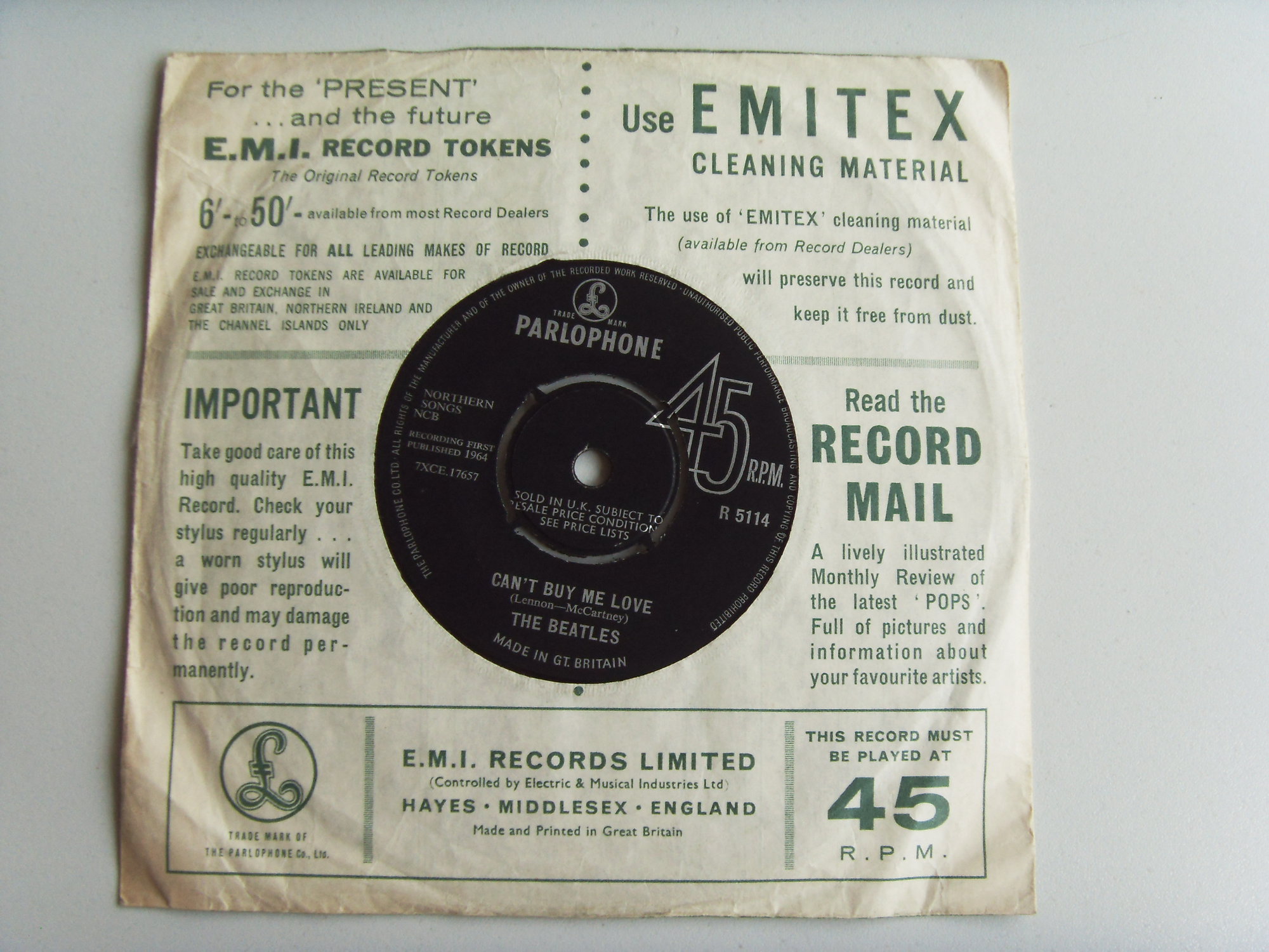 THE BEATLES Can't Buy Me Love / You Can't Do That 2 THE BEATLES Can't Buy Me Love / You Can't Do That 2