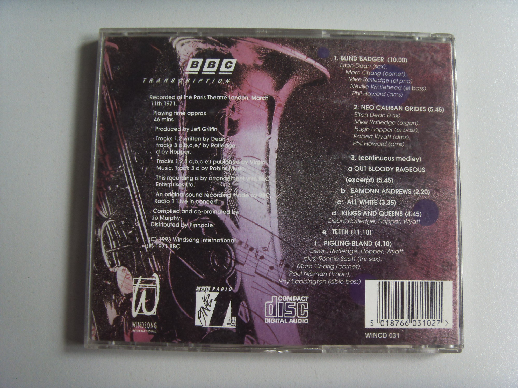 SOFT MACHINE Live in concert 1971 BBC 2 SOFT MACHINE Live in concert 1971 BBC 2