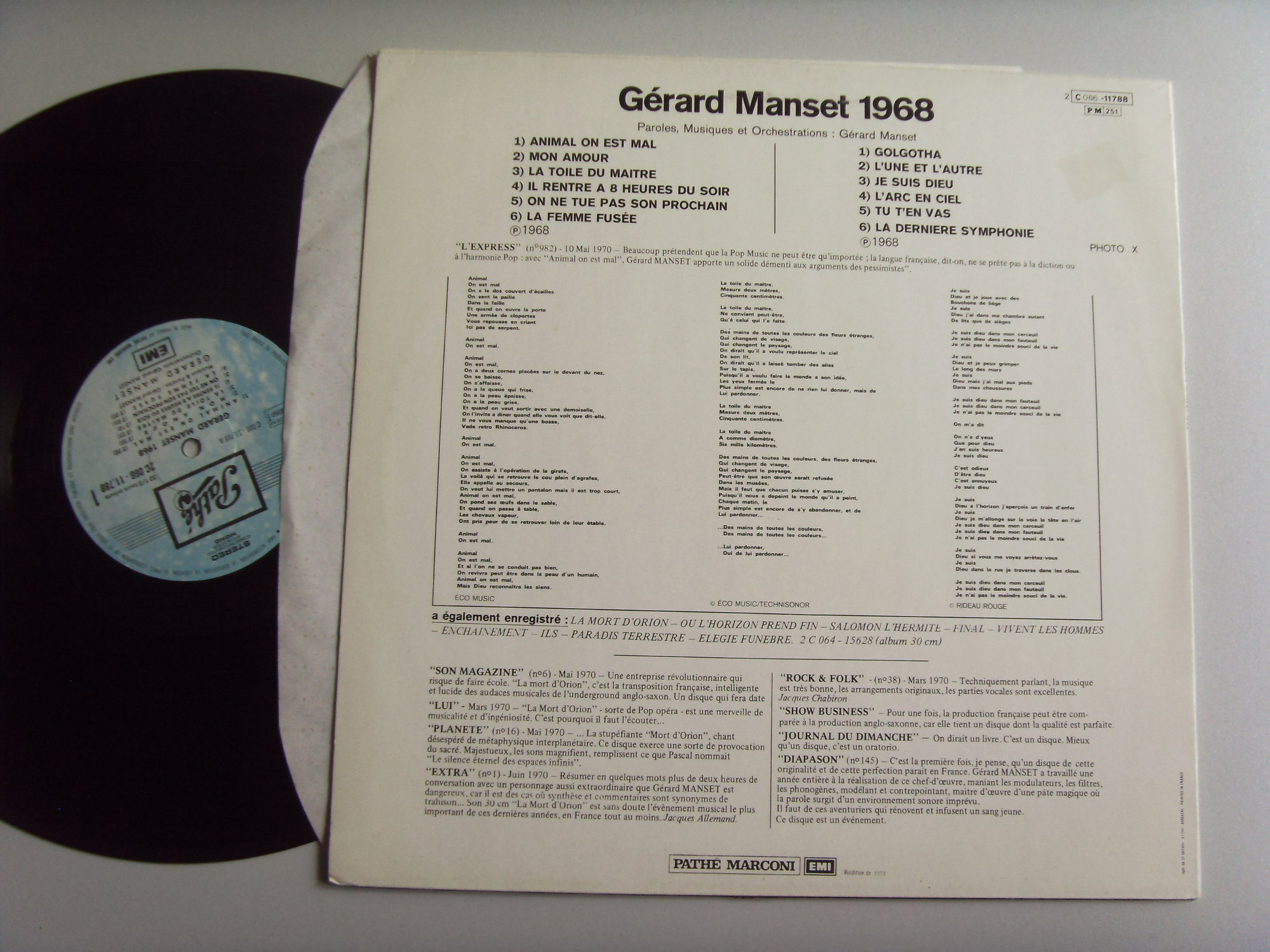 Gerard MANSET Gerard Manset 1968 2 Gerard MANSET Gerard Manset 1968 2