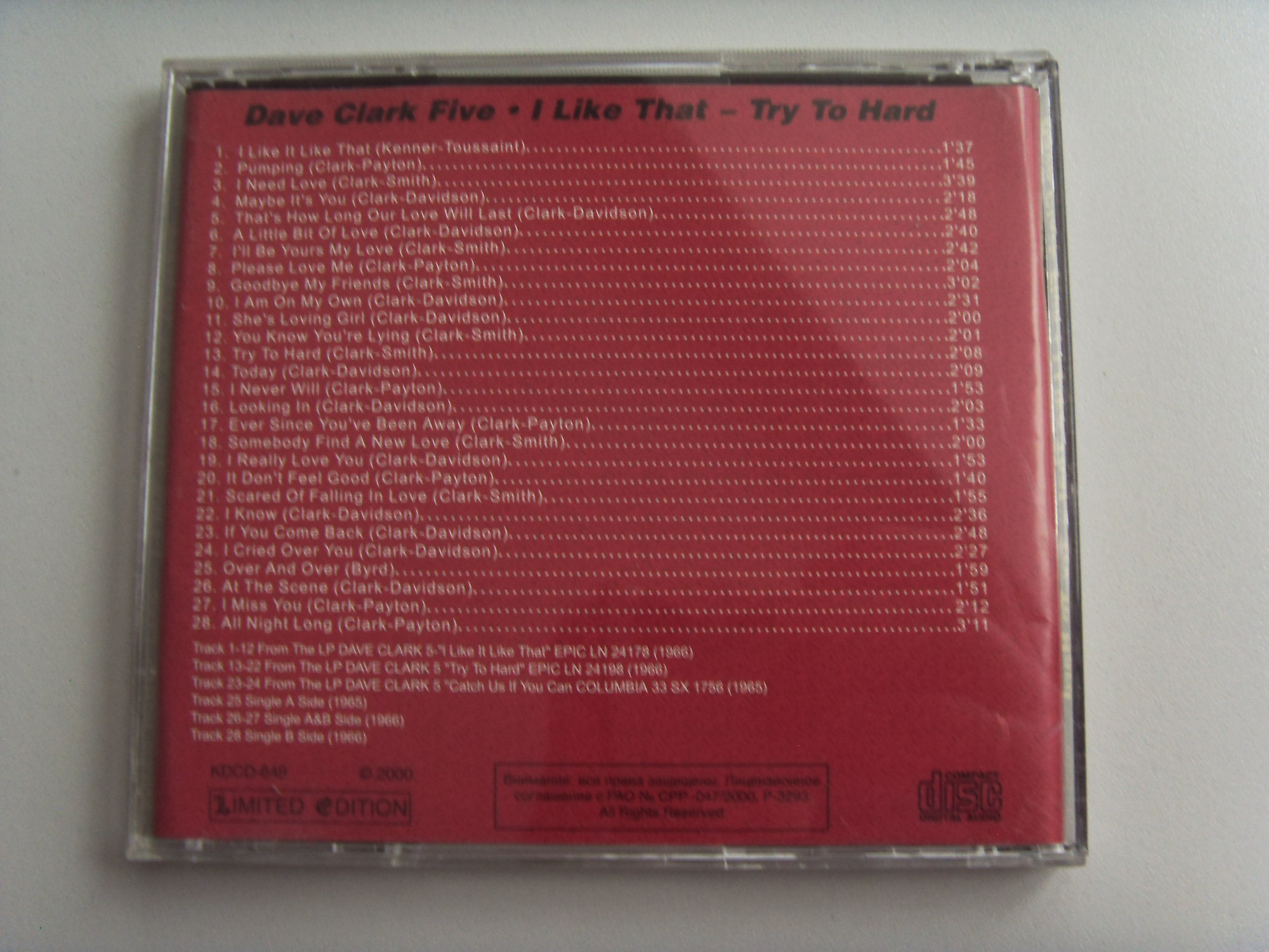 THE DAVE CLARK FIVE I Like It Like That / Try To Hard 2 THE DAVE CLARK FIVE I Like It Like That / Try To Hard 2