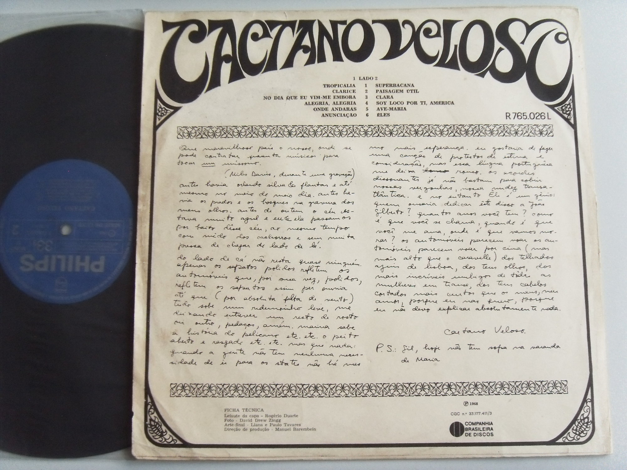 Caetano VELOSO, OS MUTANTES Caetano Velose 2 Caetano VELOSO, OS MUTANTES Caetano Velose 2