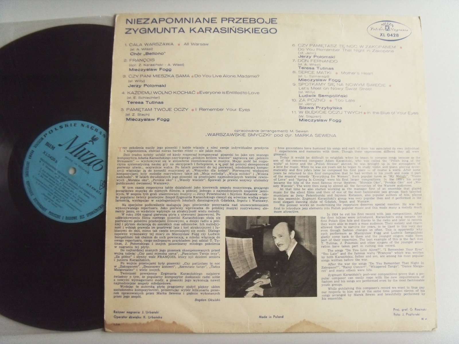 Jerzy POLOMSKI, Tereza TUTINAS, Mieczyslaw FOGG Niezapomniane przeboje Zygmunta Karasinskiego 2 Jerzy POLOMSKI, Tereza TUTINAS, Mieczyslaw FOGG Niezapomniane przeboje Zygmunta Karasinskiego 2