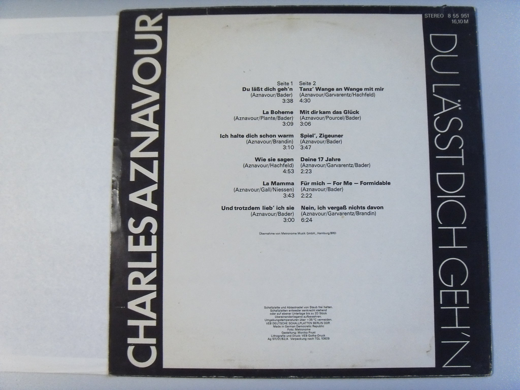 Charles AZNAVOUR Du lasst dich geh'n 2 Charles AZNAVOUR Du lasst dich geh'n 2